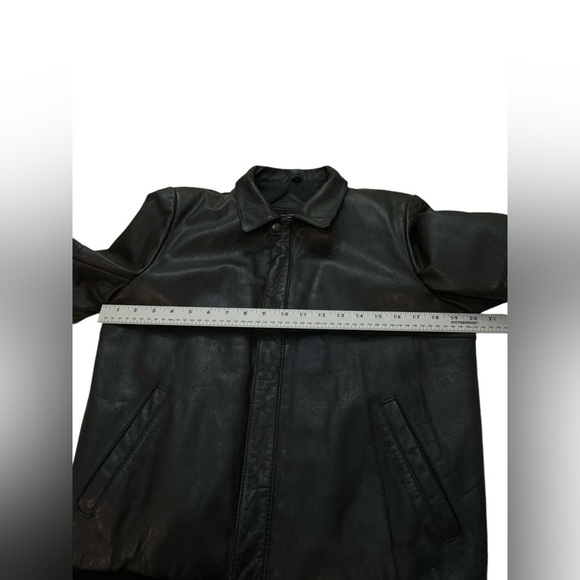 Saks Fifth Avenue Black Leather Jacket Vintage XL - Picture 11 of 14
